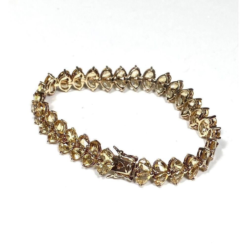 Ross-Simons Gold-Tone Citrine-Color Heart Link Bracelet